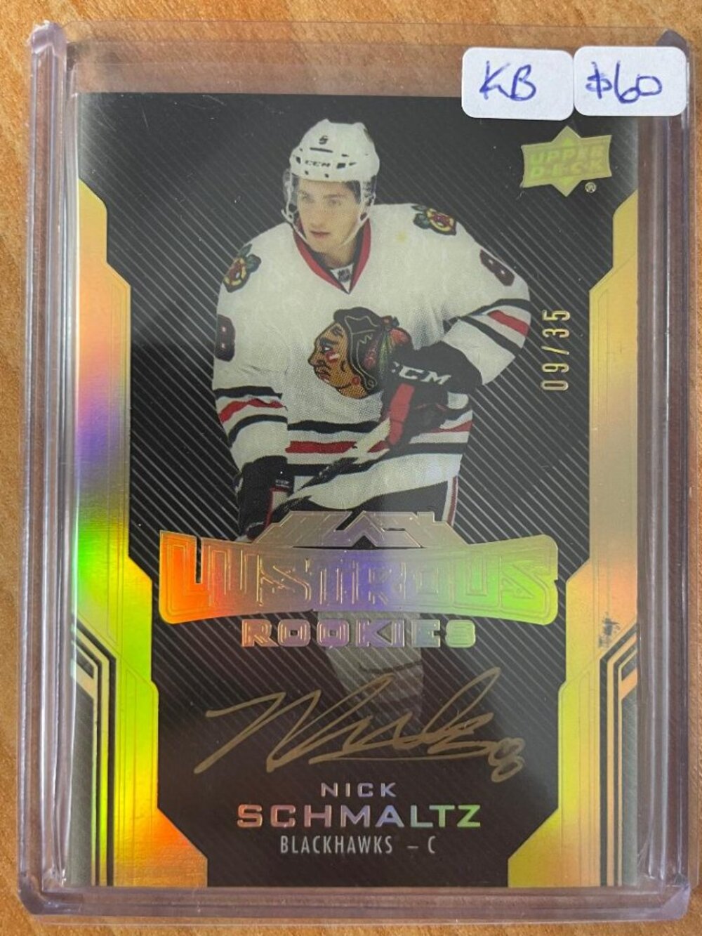 2016-17 UD Black Gold Spectrum #52 Nick Schmaltz AU #'d 09/35 Chicago Blackhawks